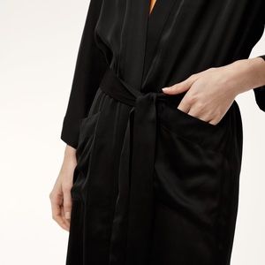 Black Wilfred Aritzia Silk Robe